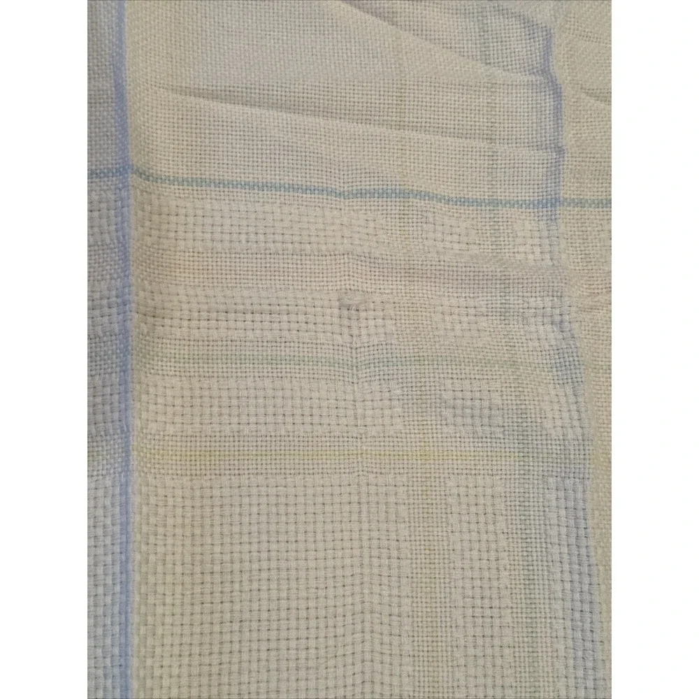 White Pastel Stripe Lovey Fringe Japan Vintage Baby Kisses‎ Security Blanket